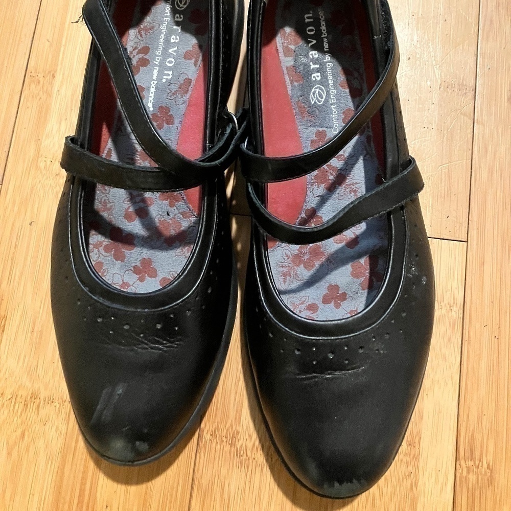 Aravon Womens 8 Mary Jane Jodi Leather Shoes Comfort New Balance Work Casual